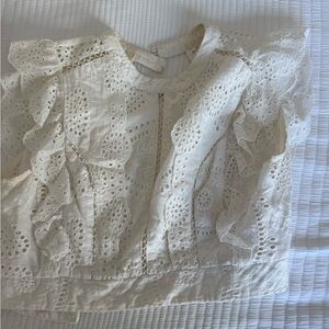 Astr Cream Eyelet Lace Blouse